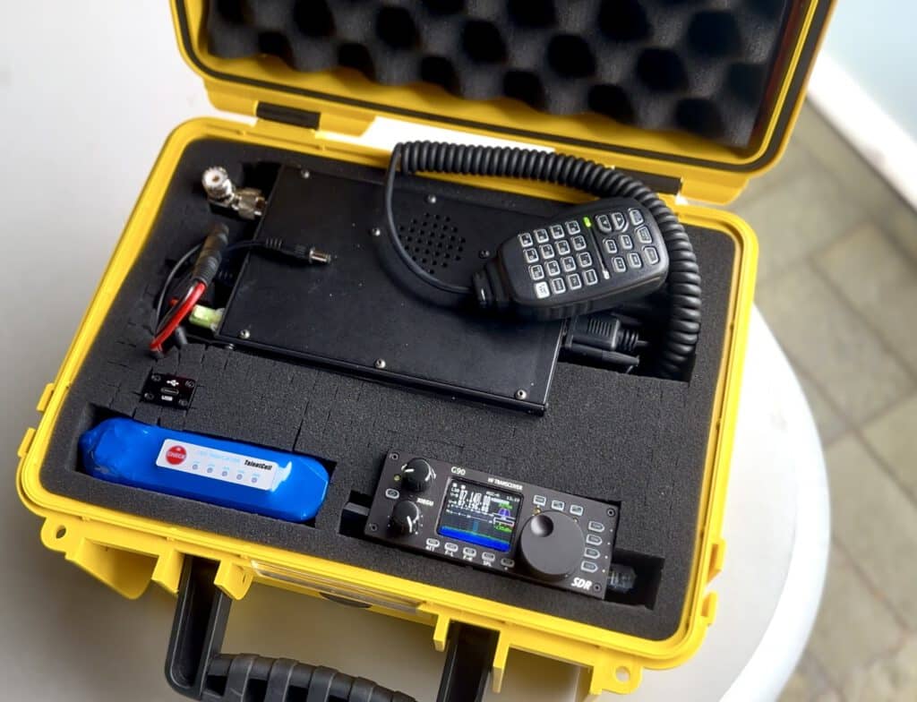 Xiegu G90 Go-Box im B&W Outdoor-Koffer mit LiFePo4-Akku und Digirig