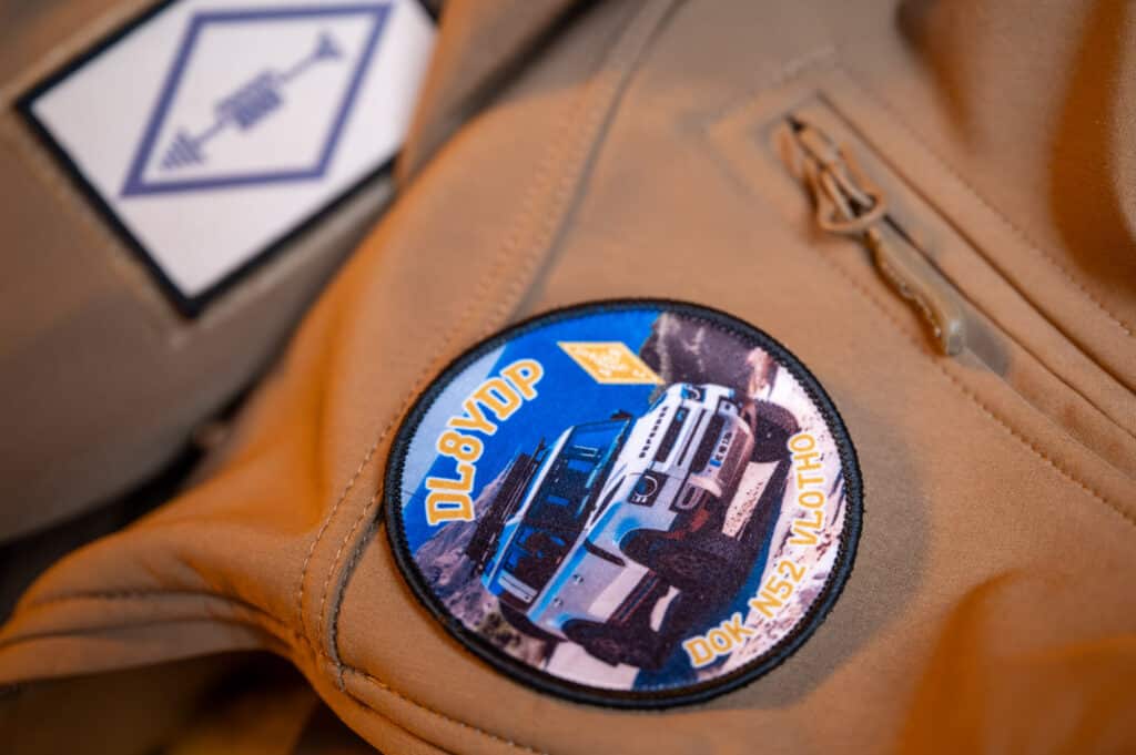 Velcro patch with amateur radio call sign DL8YDP